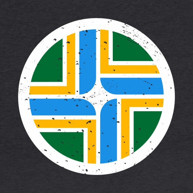 Retro Portland Oregon City Flag // Vintage PDX Grunge Emblem by Now Boarding